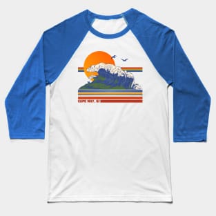 Retro Cape May NJ 70s Style Tourist Souvenir Baseball T-Shirt